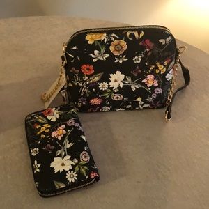 NWT CUTEST flowered purse and wallet!